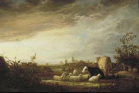 Aelbert Cuyp Sunset near Dordrecht.